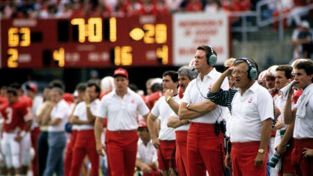 Oklahoma State 1988 football Nebraska sideline